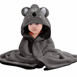 Полотенце с капюшоном BBXWANG Koala серого цвета - Фото 1