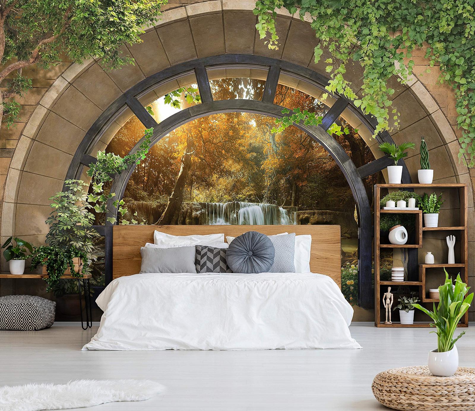 Фотообои VEXL 11553 3D Окно Водопад Лес Природа Флизелиновые УФ-стойкие 208 x 146 см 2 панели, фото №3 Фотообои VEXL 11553 3D Окно Водопад Лес Природа Флизелиновые УФ-стойкие 208 x 146 см 2 панели, фото №3