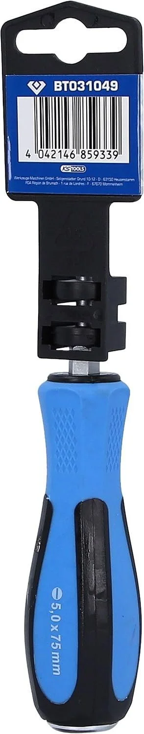 Шліцьова викрутка KS Tools 5.0 x 75 мм з ударним ковпачком, фото №5