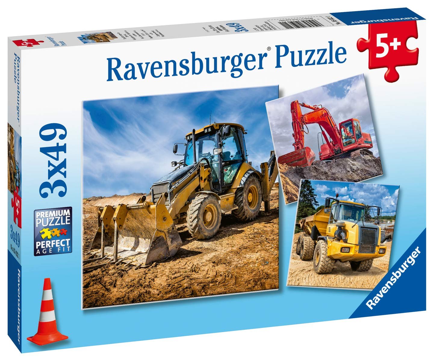 Дитячий пазл Ravensburger 05032 Construction Vehicles in Use 3 x 49 деталей, фото №10