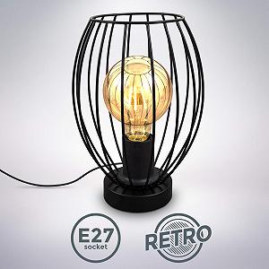 Настільна лампа B.K.Licht E27 Vintage 17.5 x 25.6 см Чорна synthetic.ua - Фото 1