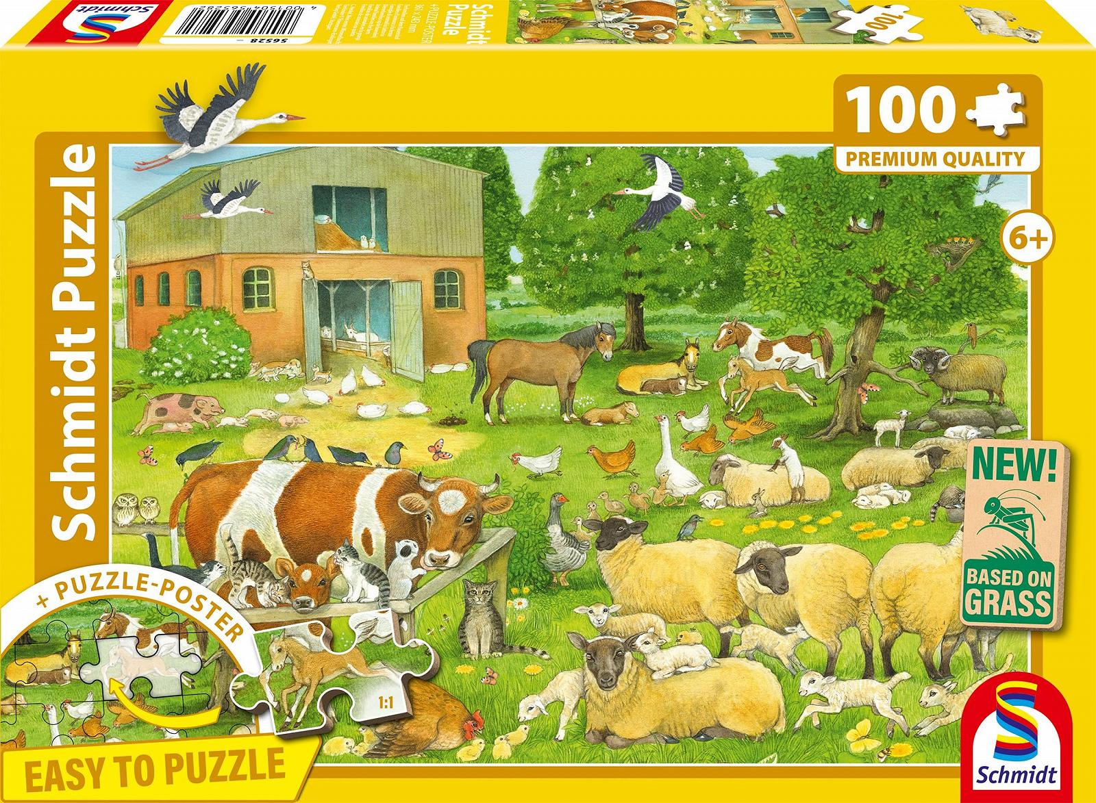Пазл Schmidt Spiele Animal Children on the Farm 56528 100 элементов Травяной картон, фото №1 Пазл Schmidt Spiele Animal Children on the Farm 56528 100 элементов Травяной картон, фото №1