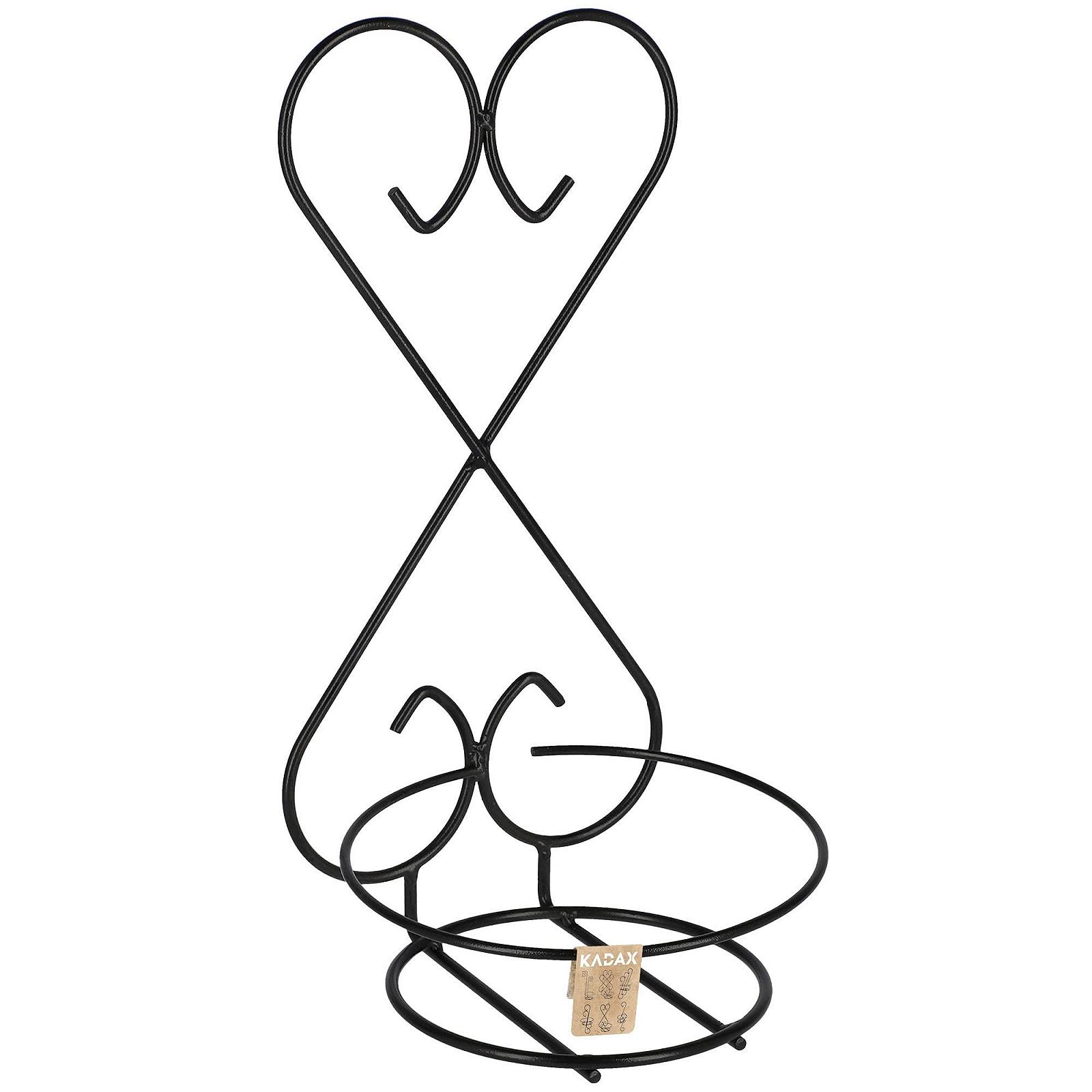 Тримач для квіткового горщика KADAX Настінний сталевий Чорний (Серце), фото №1
