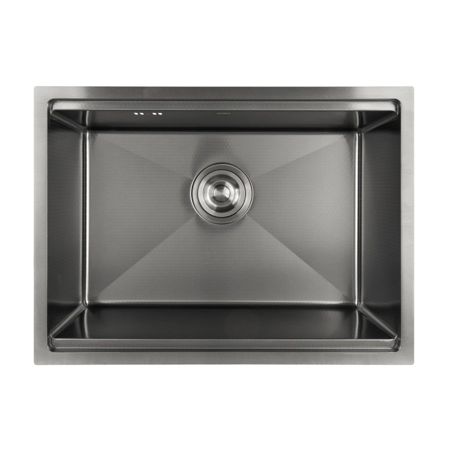 Мийка для кухні чорна під стільницю, декорована з PVD покриттям Nett NBS-5742, фото №2