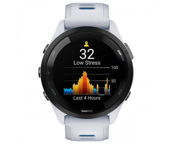Смарт-годинник Garmin Forerunner 265 Black Bezel with Whitestone Case and Whitestone/Tidal Blue Silicone Band (010-02810-51), фото №9