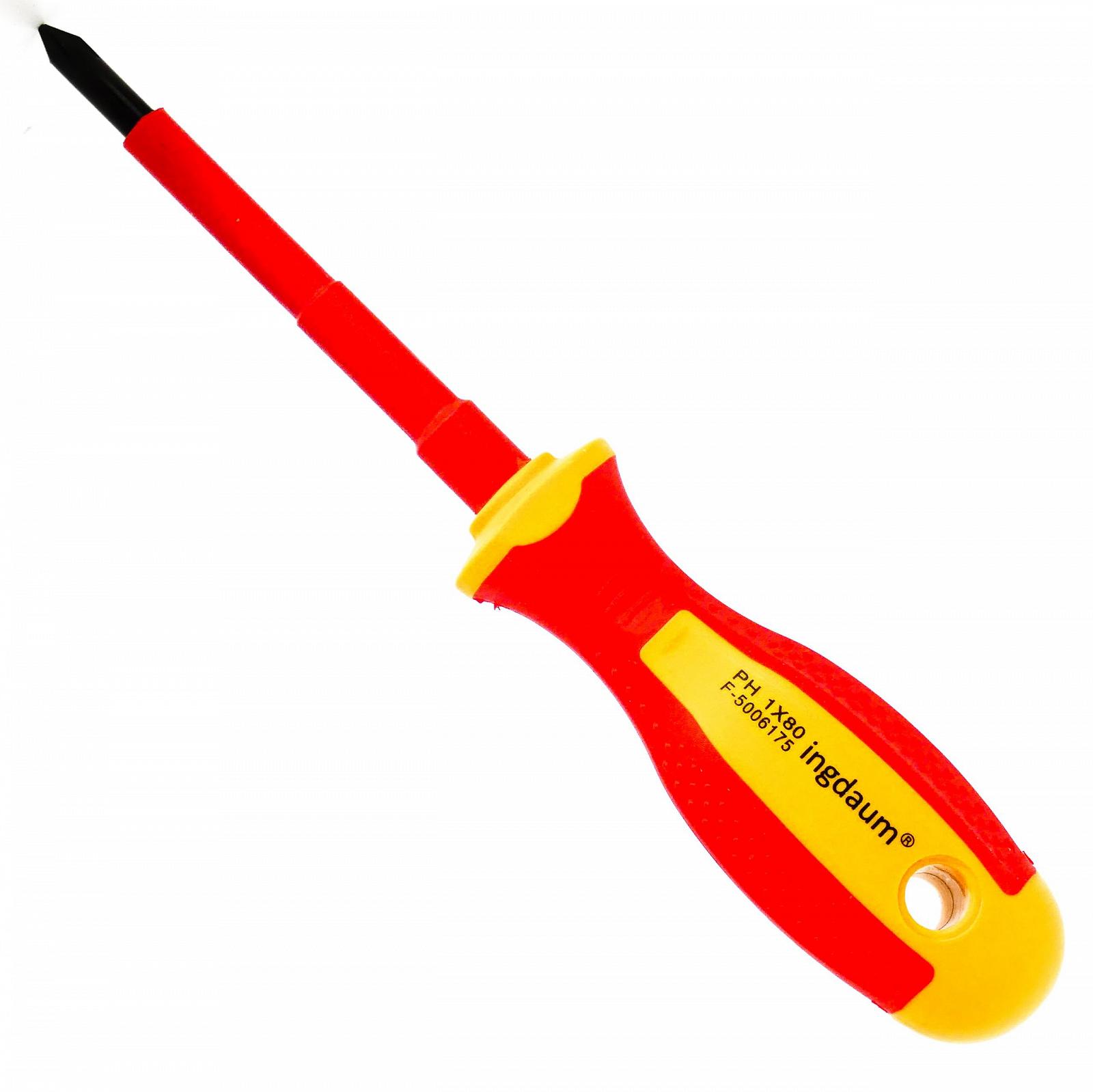 Викрутка Phillips INGDAUM PH 1 x 80 мм ізольована VDE 1000 В, фото №5 Викрутка Phillips INGDAUM PH 1 x 80 мм ізольована VDE 1000 В, фото №5