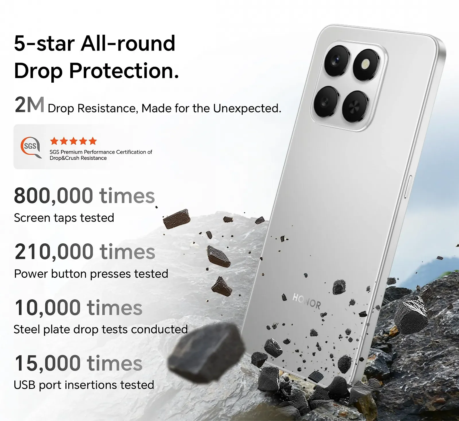 Смартфон Honor 400 Smart Dual 128GB 4GB RAM Meteor Silver, фото №5 Смартфон Honor 400 Smart Dual 128GB 4GB RAM Meteor Silver, фото №5