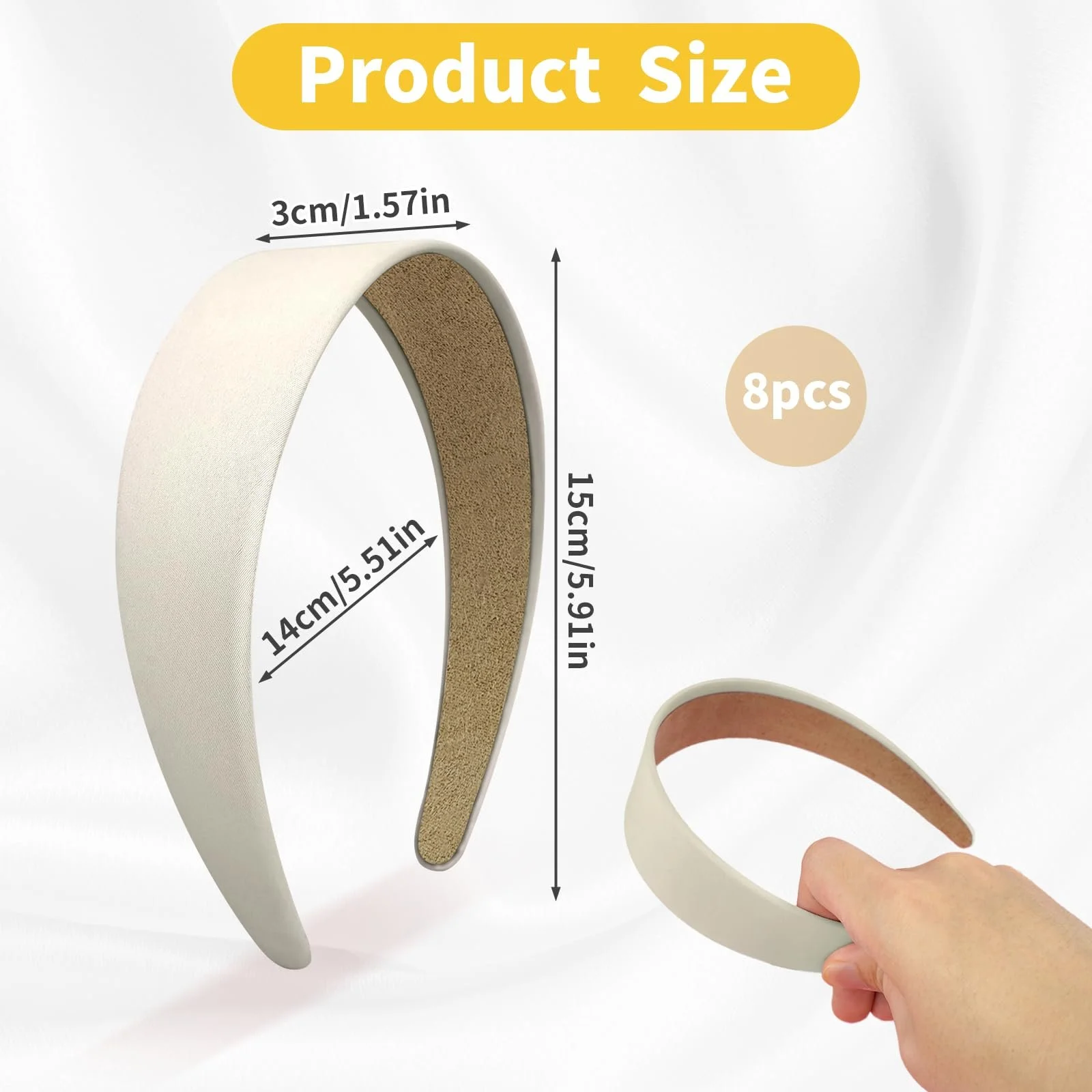 Набір із 8 широких жіночих різнокольорових обручів для волосся, фото №1 Набір із 8 широких жіночих різнокольорових обручів для волосся, фото №1