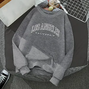 Женская Толстовка с принтом Los Angeles, College Backwoods, с длинными рукавами, однотонные худи с мультяшной графикой, круглый вырез, California Vintage, осенняя одежда с буквенным принтом, мягкая, комфортная Y2K synthetic.ua - Фото 1