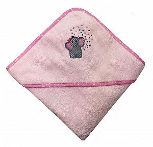Рушник з капюшоном Arle-Living® для малюків, з вишивкою слона, 100 x 100 см, махрова бавовна - Фото 1