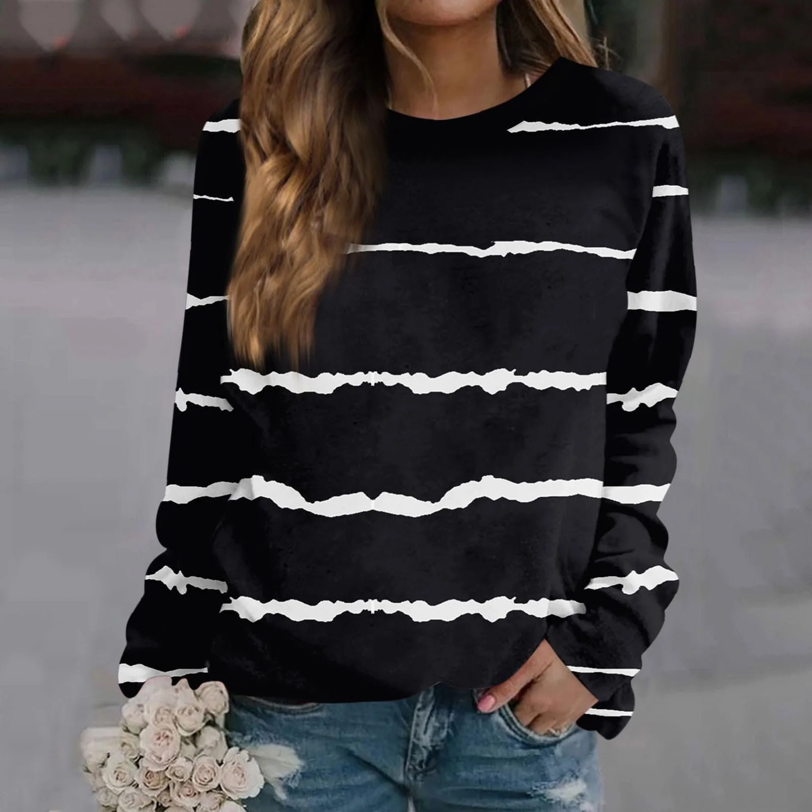 Женский Свитшот в Полоску, фото №4