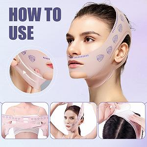 Маска для обличчя V-подібної форми для сну (2 шт.) Маска для видалення подвійного підборіддя synthetic.ua - Фото 1