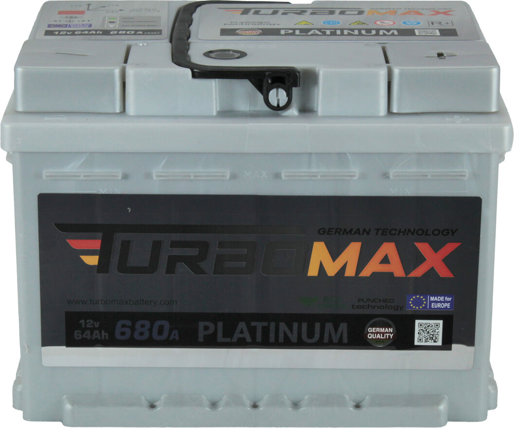 АКБ 64-А/Ч TurboMax Platinum R 680A TM60A600R h175, фото №1 АКБ 64-А/Ч TurboMax Platinum R 680A TM60A600R h175, фото №1