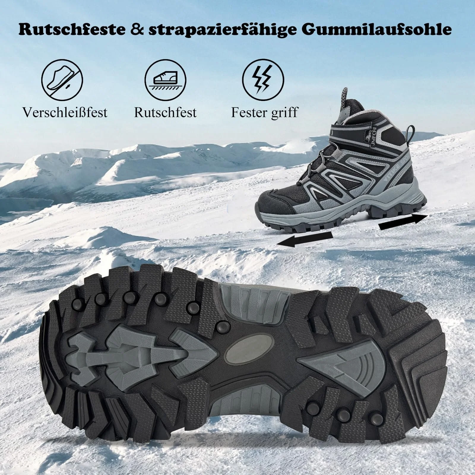 Кросівки зимові JMFCHI Fashion для хлопчиків, снігові, дитячі, теплі, з підкладкою, фото №4