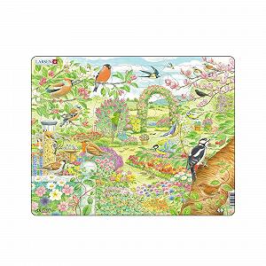Пазл Larsen FH37 Квіти та птахи в саду 60 елементів Барвистий - Фото 1