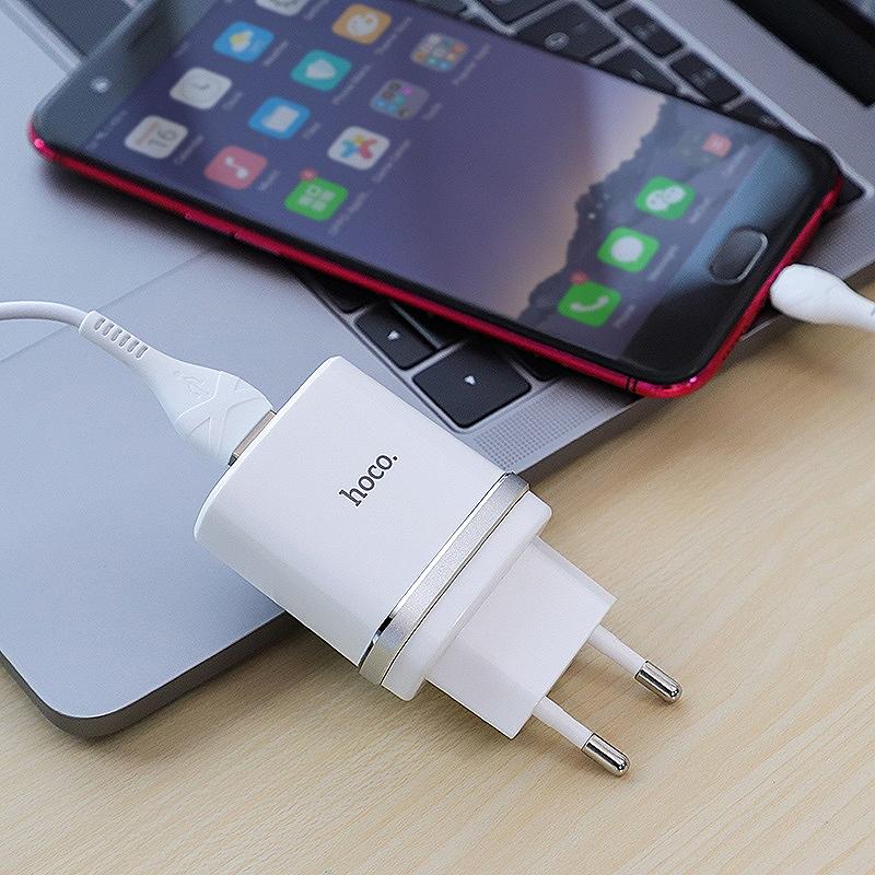 СЗУ Hoco C12Q Smart QC3.0 (1USB/3A) + MicroUSB, фото №5