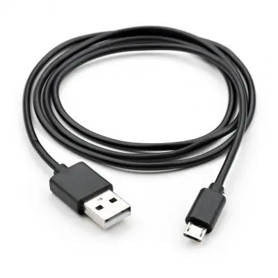 Дата кабель USB 2.0 AM to Micro 5P PVC 1m black Vinga VCPDCM1BK, фото №2
