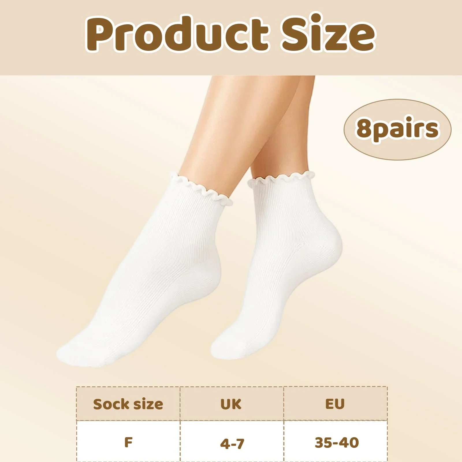 Шкарпетки з рюшами Жіночі Білі та Чорні (8 пар), фото №2 Шкарпетки з рюшами Жіночі Білі та Чорні (8 пар), фото №2