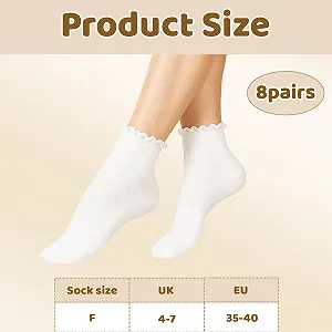 Шкарпетки з рюшами Жіночі Білі та Чорні (8 пар) synthetic.ua - Фото 1