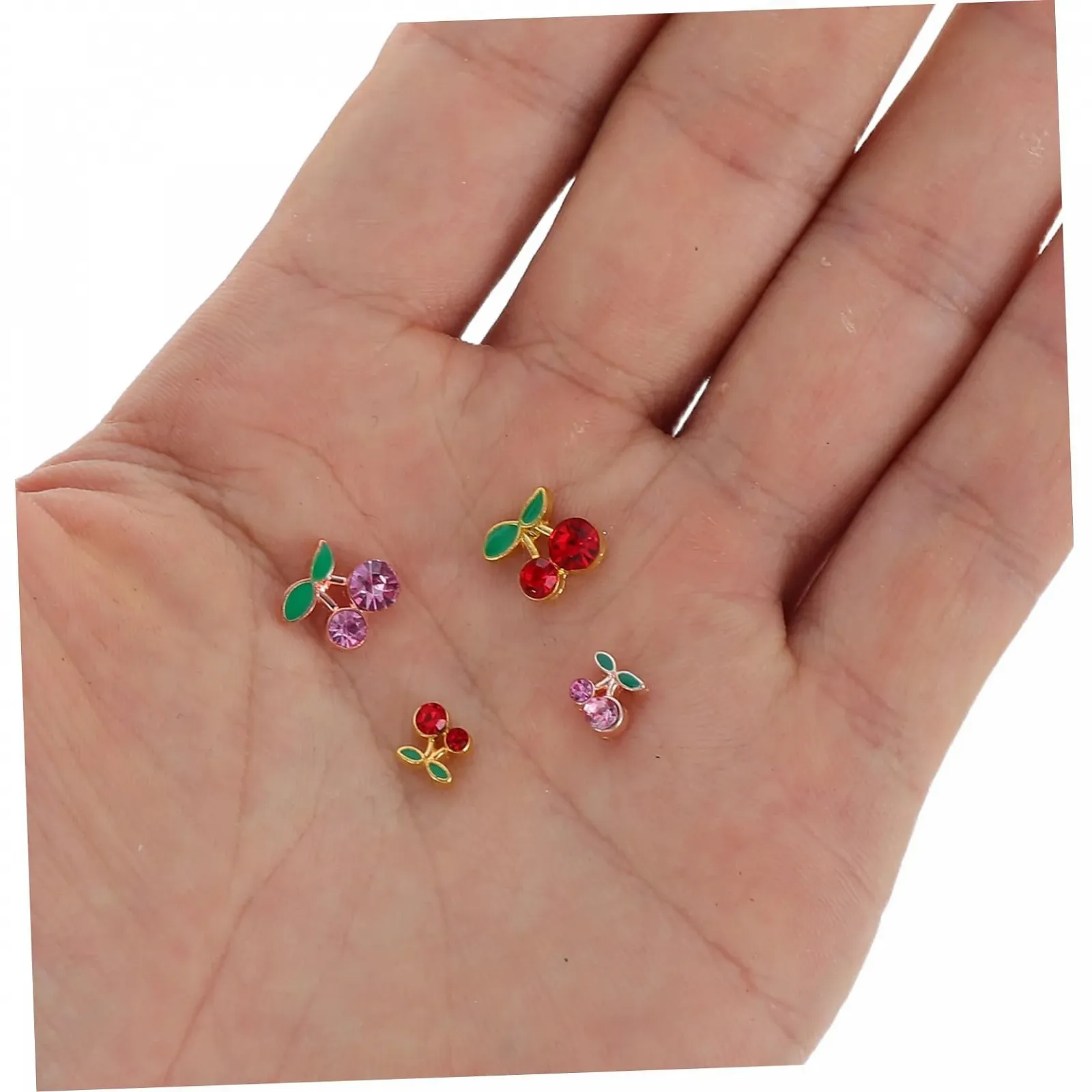 Прикраса для нігтів Вишня 32 шт. кристали у формі вишні Підвіски з вишнями з фруктами Фруктові прикраси з сплаву, фото №4