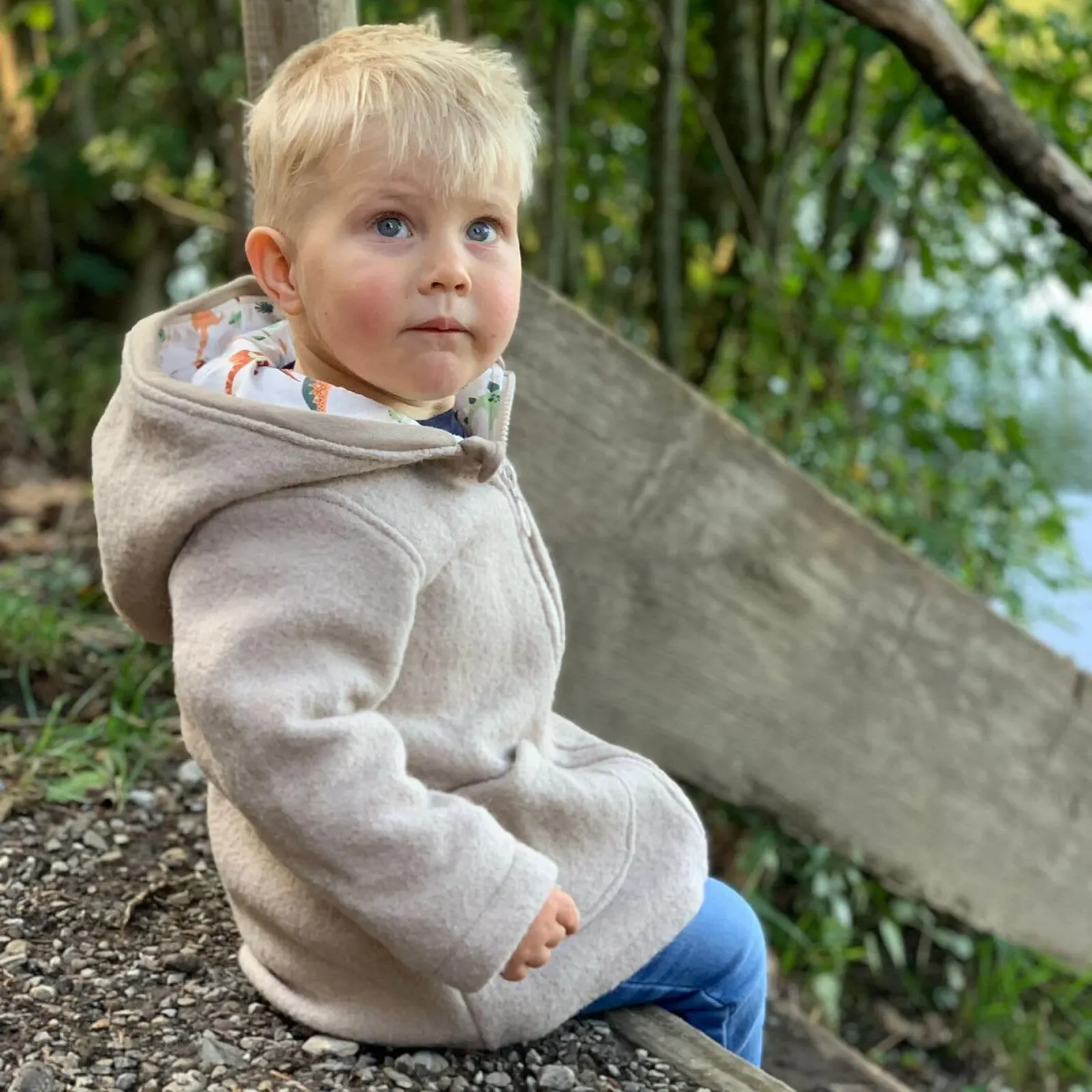 Пальто Lilakind Детское шерстяное с карманами, капюшоном, трикотажной подкладкой, размер 74-140 - Сделано в Германии, фото №4