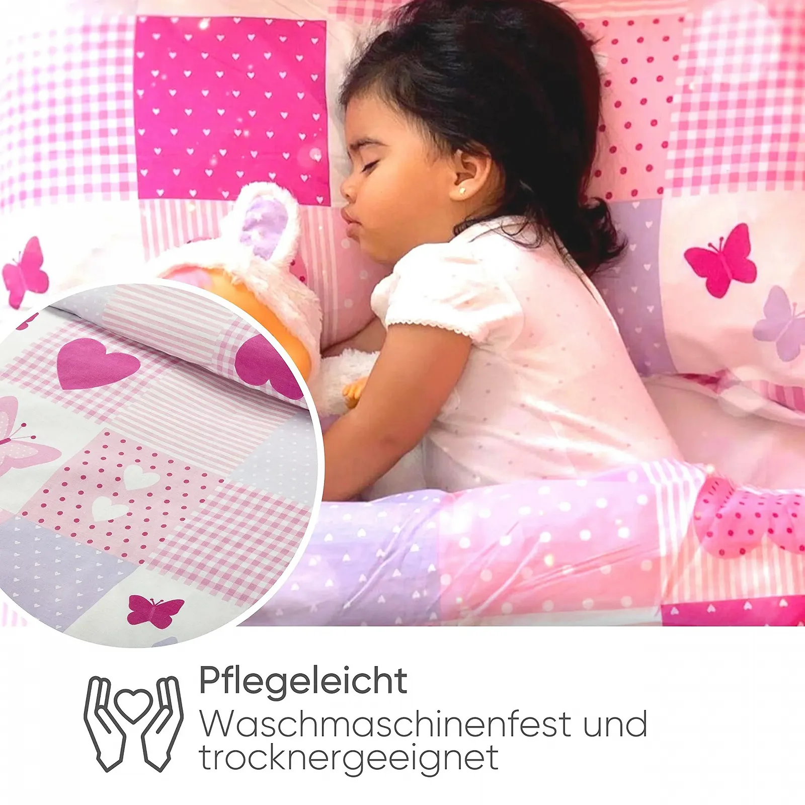 Комплект дитячої постільної білизни Bloomsbury Mill Hearts & Butterflies Patchwork, фото №3