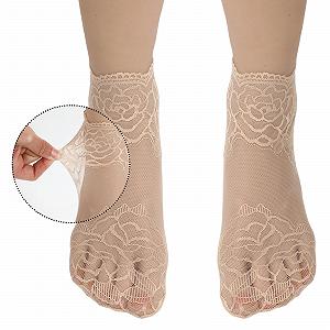 Носки Teaaha Женские, 5 пар коротких носков с кружевами и оборками, летние дышащие, белый/серый/розовый/черный/телесный цвет, один размер 30-40 synthetic.ua - Фото 1