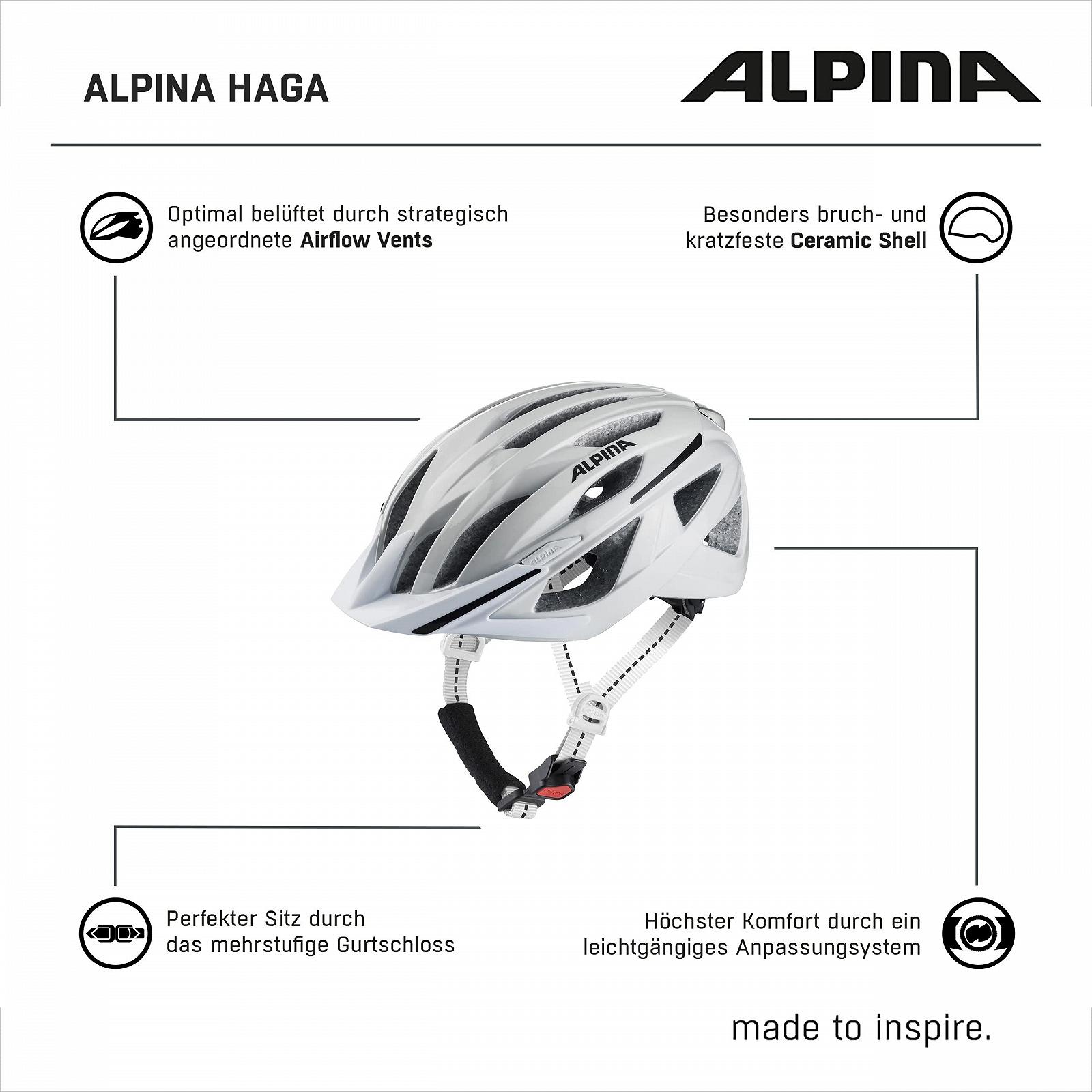 Шлем велосипедный городской ALPINA Haga с интегрированным светодиодным фонарем, фото №6