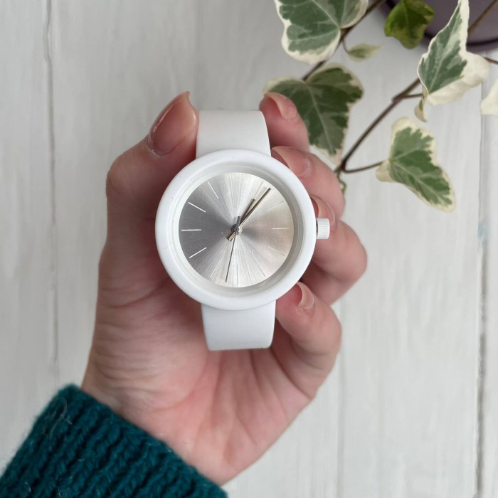 Женские силиконовые часы-конструктор actimer белый ремешок циферблат Metallic white, фото №1 Женские силиконовые часы-конструктор actimer белый ремешок циферблат Metallic white, фото №1