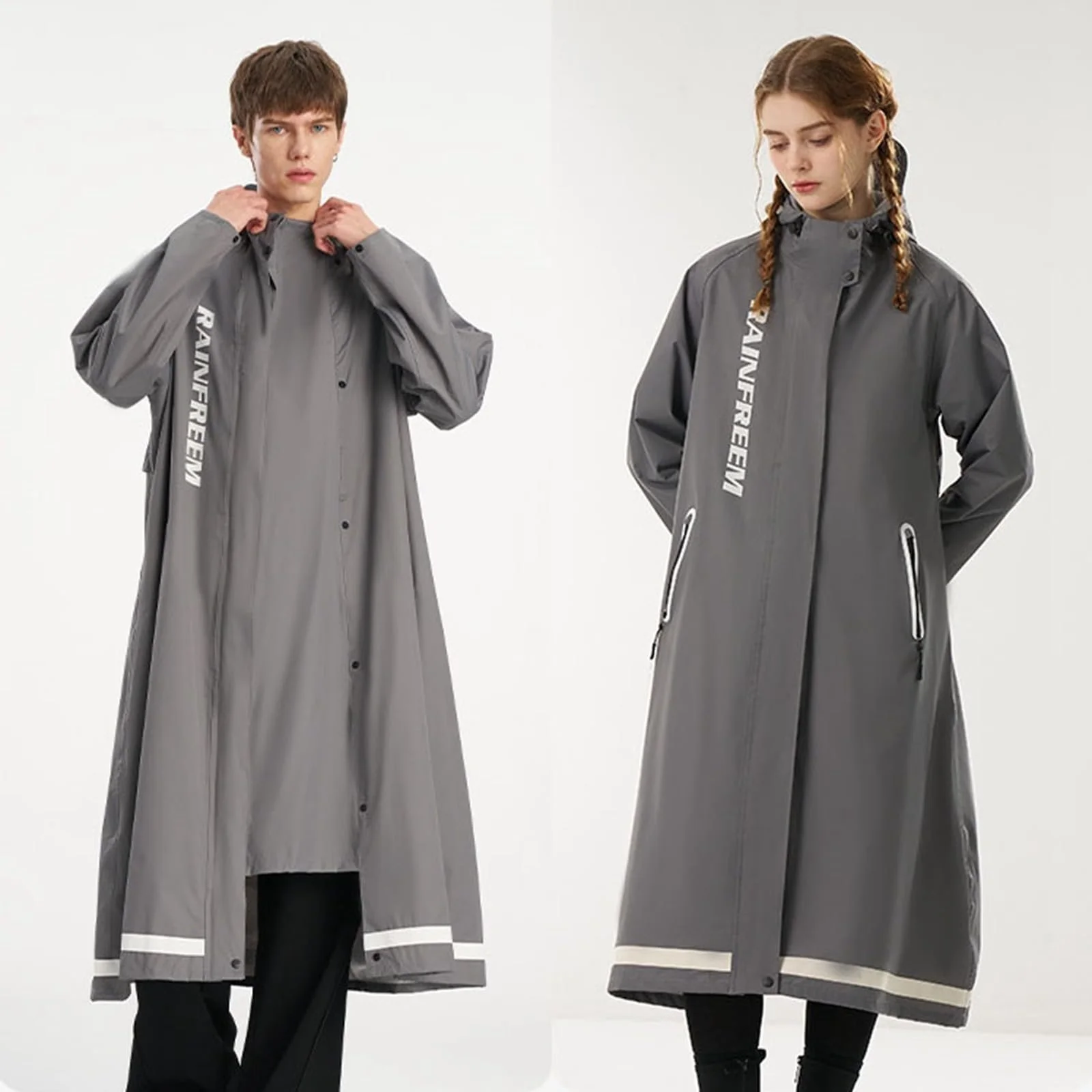 Премиум дождевой пончо для велоспорта и пешего туризма: очень большой и широкий дождевик на все тело для использования на открытом воздухе Дождевик с подкладкой для девочек, фото №2