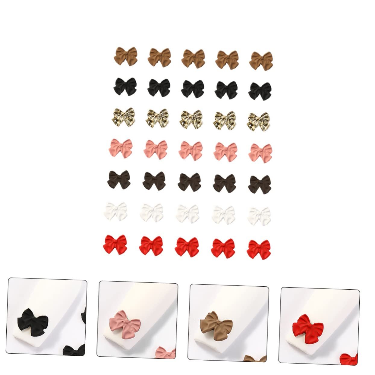 Прикраси для нігтів (35 шт.) Girsch Матовий бантик, фото №6