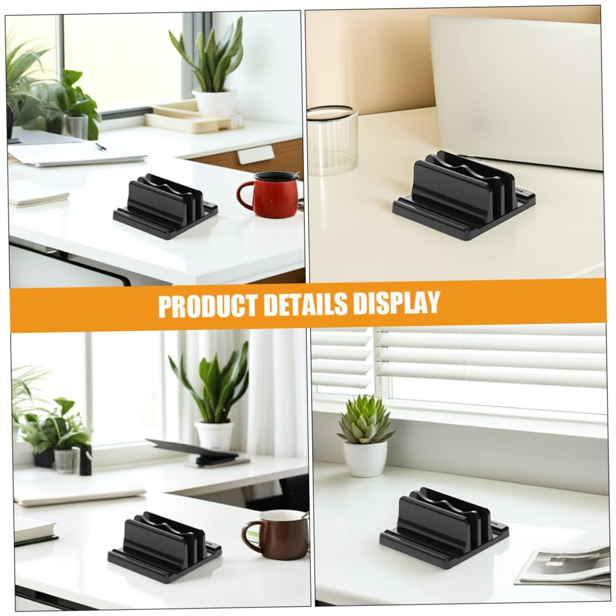 Вертикальная Подставка для Ноутбука с Устойчивым Основанием Двойное Отверстие Регулируемый Держатель для Книг и Ноутбуков Эргономичный Настольный Органайзер, фото №3