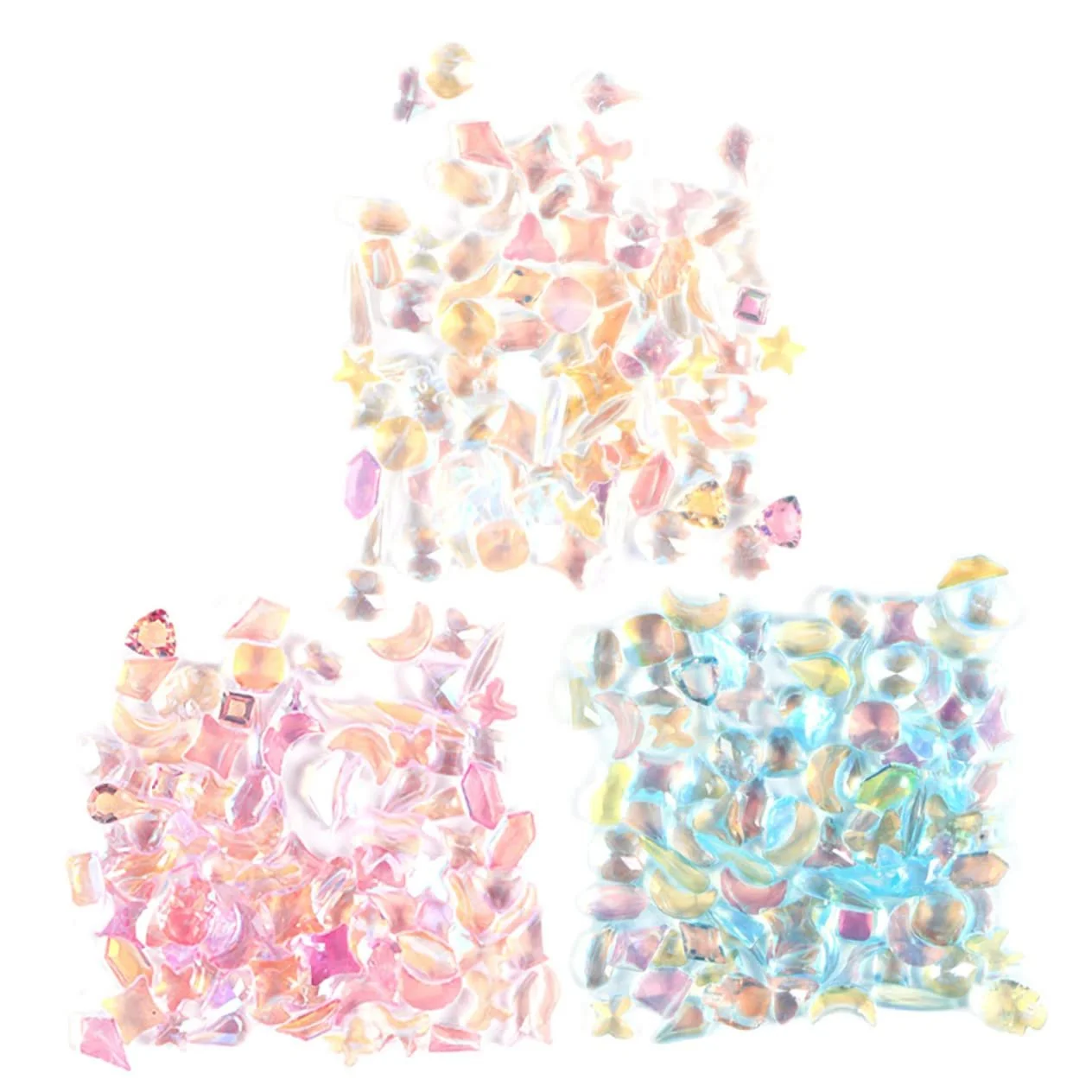 Стрази 3 пакетики Смола Стрази Flatback для саморобних прикрас, фото №1