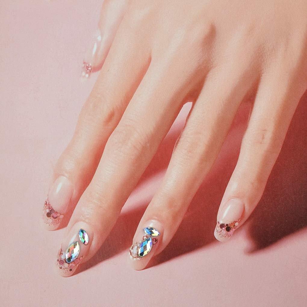 Колесо для декору нігтів Crystal, змішані розміри, блискучі намистини, фото №6