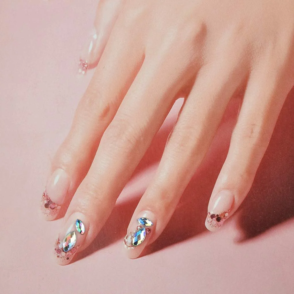 Колесо для декору нігтів Crystal, змішані розміри, блискучі намистини, фото №6