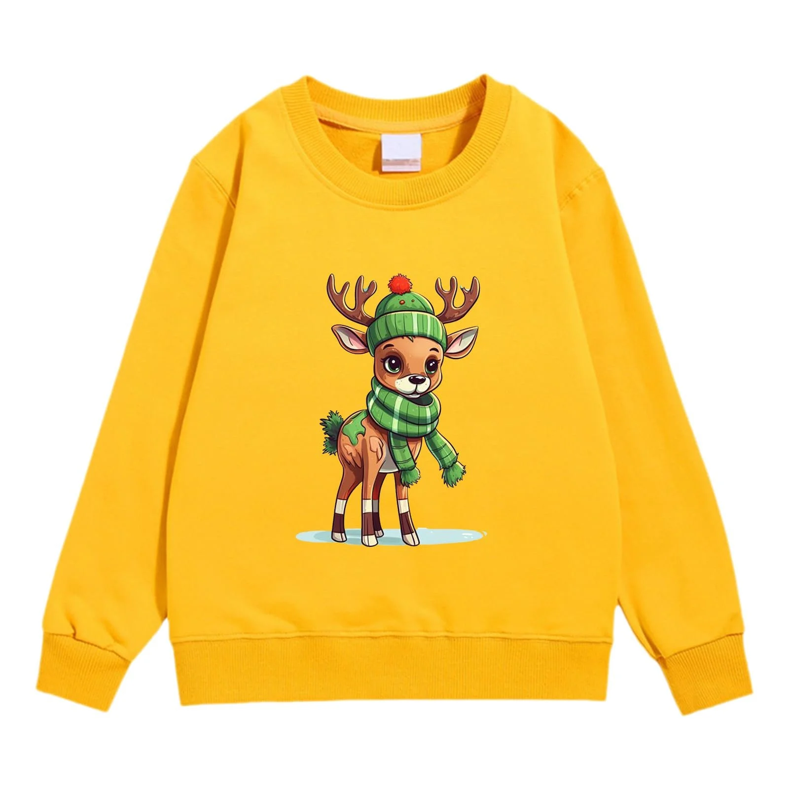 Детский рождественский свитер, худи для мальчиков и девочек, зимний теплый свитшот с рождественским принтом снежинок, фото №2