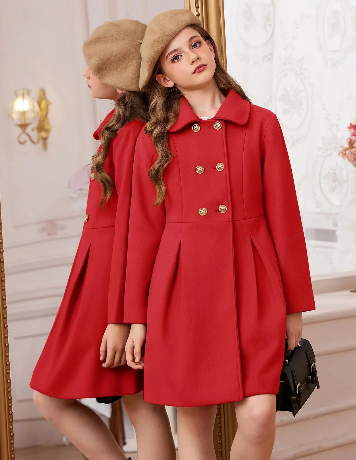 Пальто GRACE KARIN Двобортне, з коміром, осіннє-зимове, фото №2