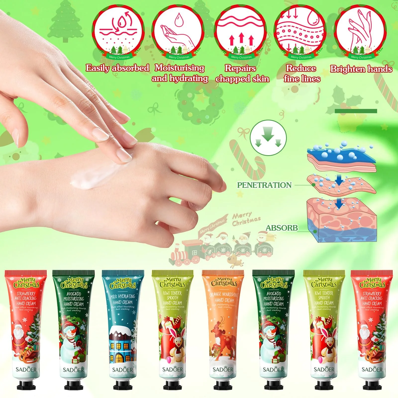 Крем для рук Набір Міні-крем для рук для жінок, для сухої потрісканої шкіри, фото №3