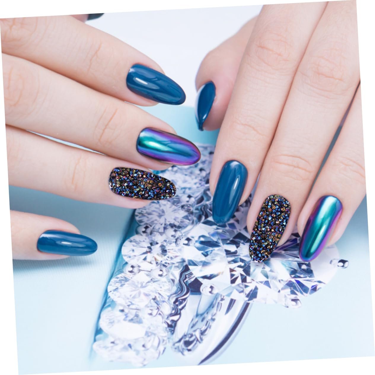 Стразы для ногтей 4 упаковки по 5760 штук Круглые бусины для макияжа лица Стразы для ногтей Ювелирные изделия для ногтей Серебро, фото №5