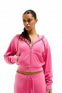 Женская толстовка с капюшоном Juicy Couture Madison на молнии, велюровая - Фото 1