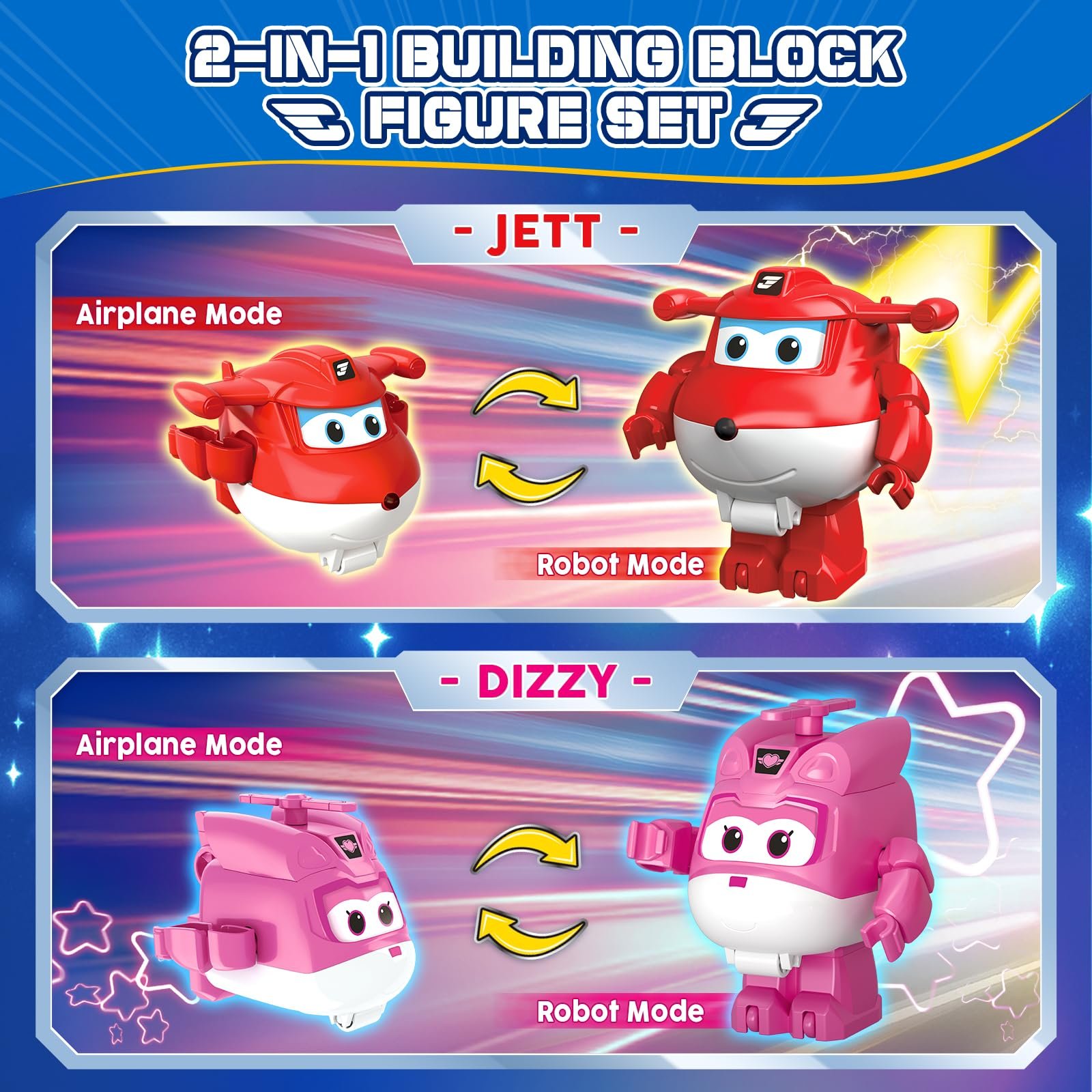 Трансформер Super Wings 2 в 1, Джетт и Dizzy, фото №2
