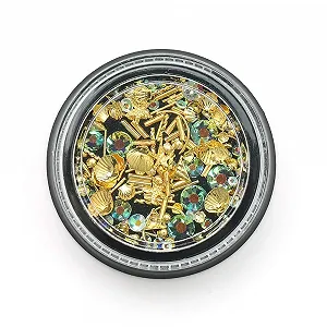 Кристаллы Голографические 12 коробок Круглые Смешанные цвета для искусства Одежда Обувь Сумки DIY Металл Золотой Серебряный synthetic.ua - Фото 1