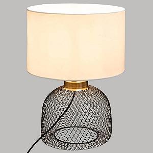 Настільна лампа Emie Grid 38 см Чорно-біла synthetic.ua - Фото 1