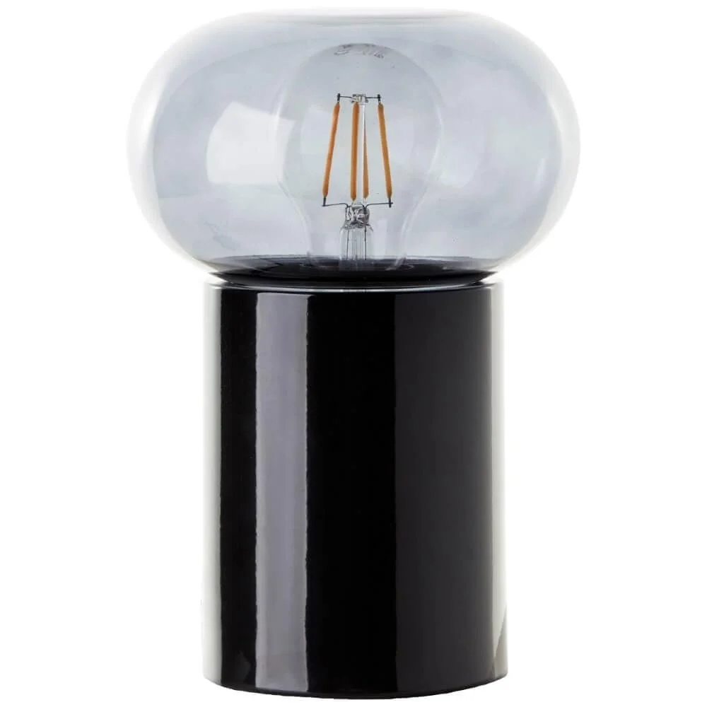 Настільна лампа Brilliant Knut 99002/06 Чорна з димчастим склом, фото №2