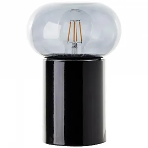 Настільна лампа Brilliant Knut 99002/06 Чорна з димчастим склом synthetic.ua - Фото 1