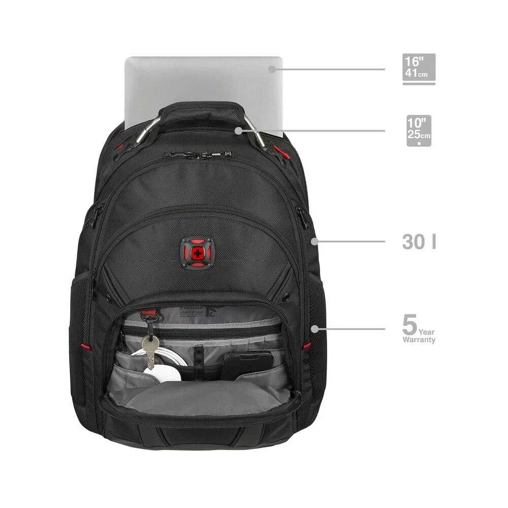 Рюкзак для ноутбука Wenger Synergy 605074 16" 30 л Черный, фото №3 Рюкзак для ноутбука Wenger Synergy 605074 16" 30 л Черный, фото №3