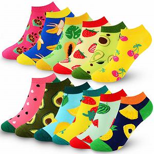 Носки Хлопковые Разноцветные, 37-42, Хлопок, Разноцветные Носки, Короткие, Повседневные, Необычные Забавные - Фото 1