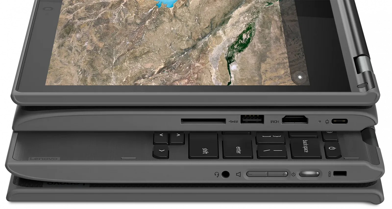 Сенсорний ноутбук 11.6" Lenovo 300e Chromebook 2nd Gen AMD A4-9120C RAM 4GB eMMC 32GB 10год батарея Chrome OS (UKR), фото №11