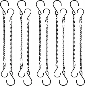 Подвесные цепочки для кашпо 10 шт. Металл Черный 25 см - Фото 1