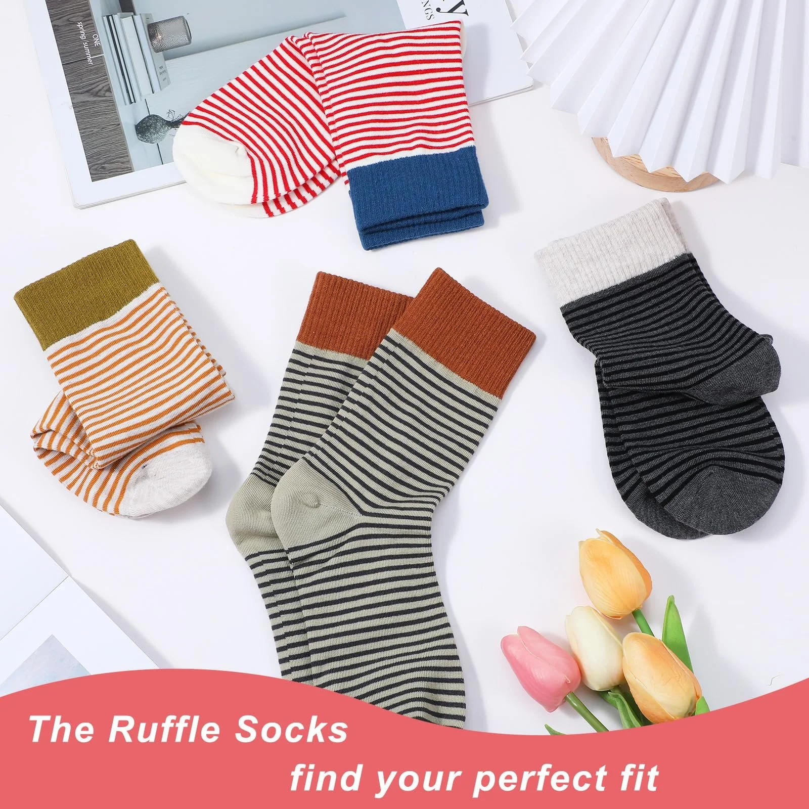 Шкарпетки Ouligay, 4 пари, бавовняні, фото №7 Шкарпетки Ouligay, 4 пари, бавовняні, фото №7